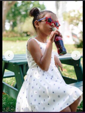 NWT Girls Omi Jo Nautical Empire Dress Knit Creamy White Navy Blue Sailboats 6